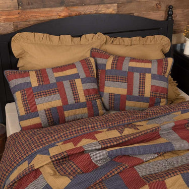 National Quilt Museum Kindred Stars and Bars Standard Sham 21x27 VHC Brands - The Fox Decor